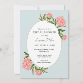 水彩牡丹ヴィンテージブライダルシャワー 案内状