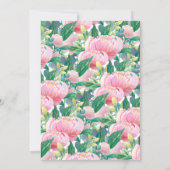 水彩牡丹植物学結婚ブライダルシャワー 招待状 (裏面)
