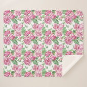 水彩牡丹畑 シェルパブランケット (正面(横))