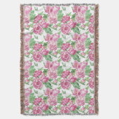 水彩牡丹畑 スローブランケット (正面縦)