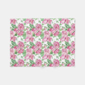 水彩牡丹畑 フリースブランケット (正面(横))