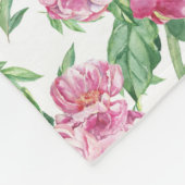 水彩牡丹畑 フリースブランケット (角)