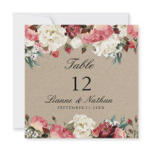 水彩牡丹素朴フローラテーブル+メニューカード