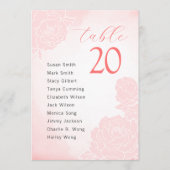 水彩牡丹結婚の座席表カード プログラム (正面)