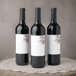 水彩牡丹結婚花 ワインラベル