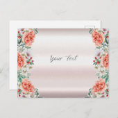 水彩牡丹花はがき ポストカード (正面/裏面)