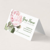 水彩牡丹花折り名刺 名刺 (正面)