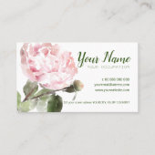 水彩牡丹花標準名刺 名刺 (正面)