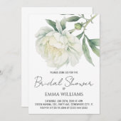 水彩牡丹花 |ブライダルシャワー 招待状 (正面/裏面)