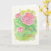 水彩牡丹誕生日カード カード (黄色い花)