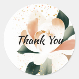 水彩牡丹金ゴールド斑点シール ラウンドシール
