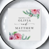 水彩牡丹。エレガントフローラ結婚ズ スタンダードカクテルナプキン