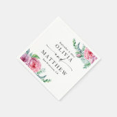 水彩牡丹。エレガントフローラ結婚ズ スタンダードカクテルナプキン (角)