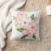 水彩牡丹 クッション (ブランケット)
