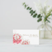 水彩牡丹 シック 名刺 (スタンド正面)