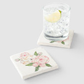 水彩牡丹 ストーンコースター (横)