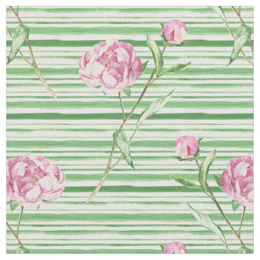 水彩牡丹 ファブリック (クローズアップ)