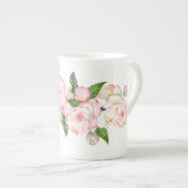 水彩牡丹 ボーンチャイナマグカップ (正面右)