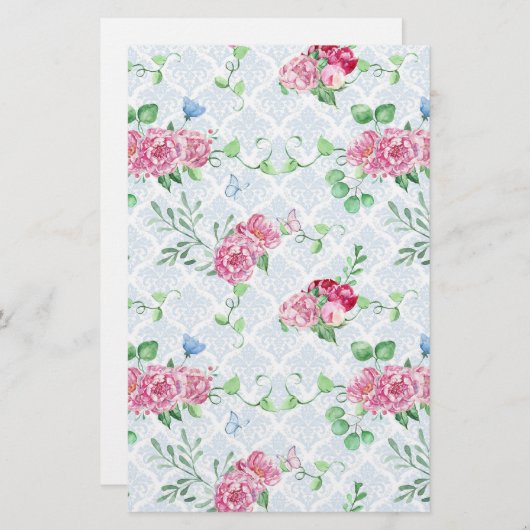 水彩牡丹 便箋 (正面/裏面)