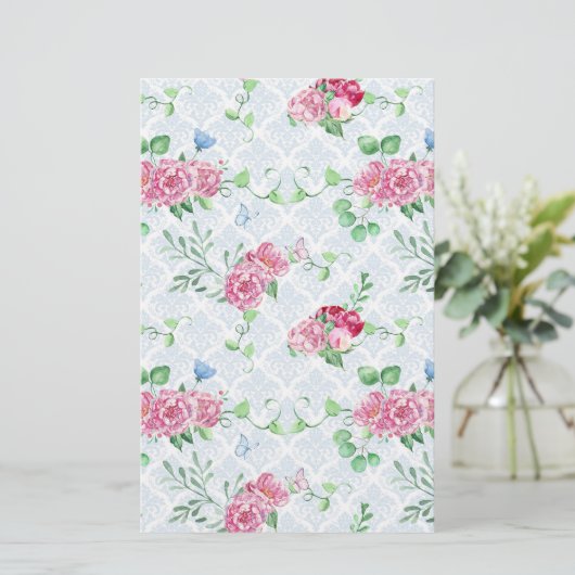 水彩牡丹 便箋 (スタンド正面)