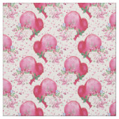 水彩牡丹、水彩色ハート ファブリック (見本)