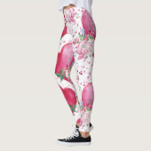 水彩牡丹、水彩色ハート レギンス (左)