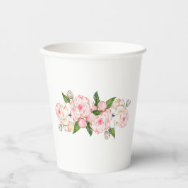 水彩牡丹 紙コップ