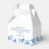 水彩牡蠣の貝殻の青と白結婚の フェイバーボックス (裏面サイド)