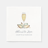 水彩牡蠣&パール「愛する応援」 スタンダードカクテルナプキン (正面)