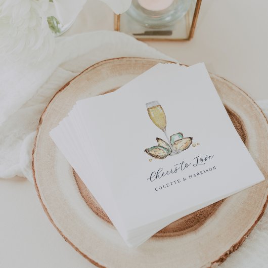 水彩牡蠣&パール「愛する応援」 スタンダードカクテルナプキン