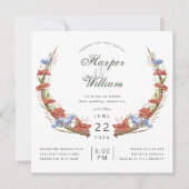 水彩牧結婚草 招待状 (正面)