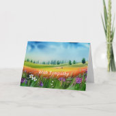 水彩牧草地カスタマイズ可能な同情カード カード (正面)
