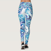 水彩牧草地ブラウンシックなブロンド秋衣装 レギンス (裏面)