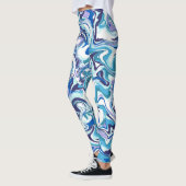 水彩牧草地ブラウンシックなブロンド秋衣装 レギンス (左)