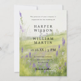 水彩牧草地ランドスケープ結婚式招待状 招待状