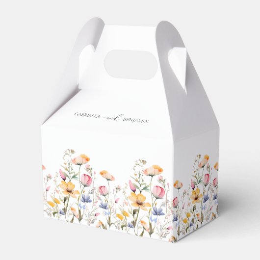 水彩牧草地ワイルドフラワーありがとうござ結婚う フェイバーボックス (裏面サイド)