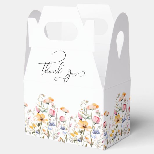 水彩牧草地ワイルドフラワーありがとうござ結婚う フェイバーボックス (オープン)