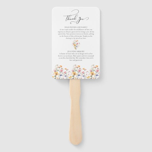 水彩牧草地ワイルドフラワーデイスケジュー結婚ル ハンドファン (裏面)