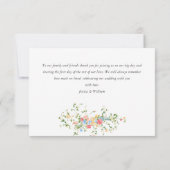 水彩牧草地ワイルドフラワーボヘミアン結婚ズ サンキューカード (裏面)