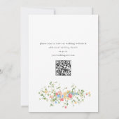 水彩牧草地ワイルドフラワーボヘミアン結婚ズ セーブザデート (裏面)