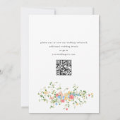 水彩牧草地ワイルドフラワーボヘミアン結婚ズ セーブザデート (裏面)