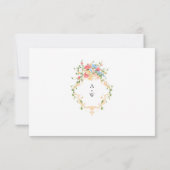 水彩牧草地ワイルドフラワーボヘミアン結婚ズ 出欠カード (裏面)