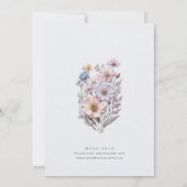 水彩牧草地ワイルドフラワーボヘミアン結婚ズ 招待状 (裏面)