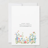 水彩牧草地ワイルドフラワーボヘミアン結婚ズ 招待状 (裏面)