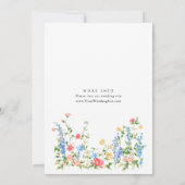 水彩牧草地ワイルドフラワーボヘミアン結婚ズ 招待状 (裏面)
