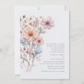 水彩牧草地ワイルドフラワーボヘミアン結婚ズ 招待状 (正面)