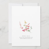 水彩牧草地ワイルドフラワーボヘミアン結婚ズ 招待状 (裏面)