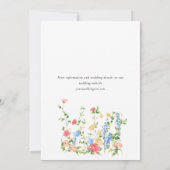 水彩牧草地ワイルドフラワーボヘミアン結婚ズ 招待状 (裏面)