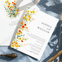 水彩牧草地ワイルドフラワーボヘミアン結婚ズ