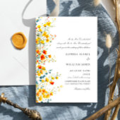 水彩牧草地ワイルドフラワーボヘミアン結婚ズ 招待状